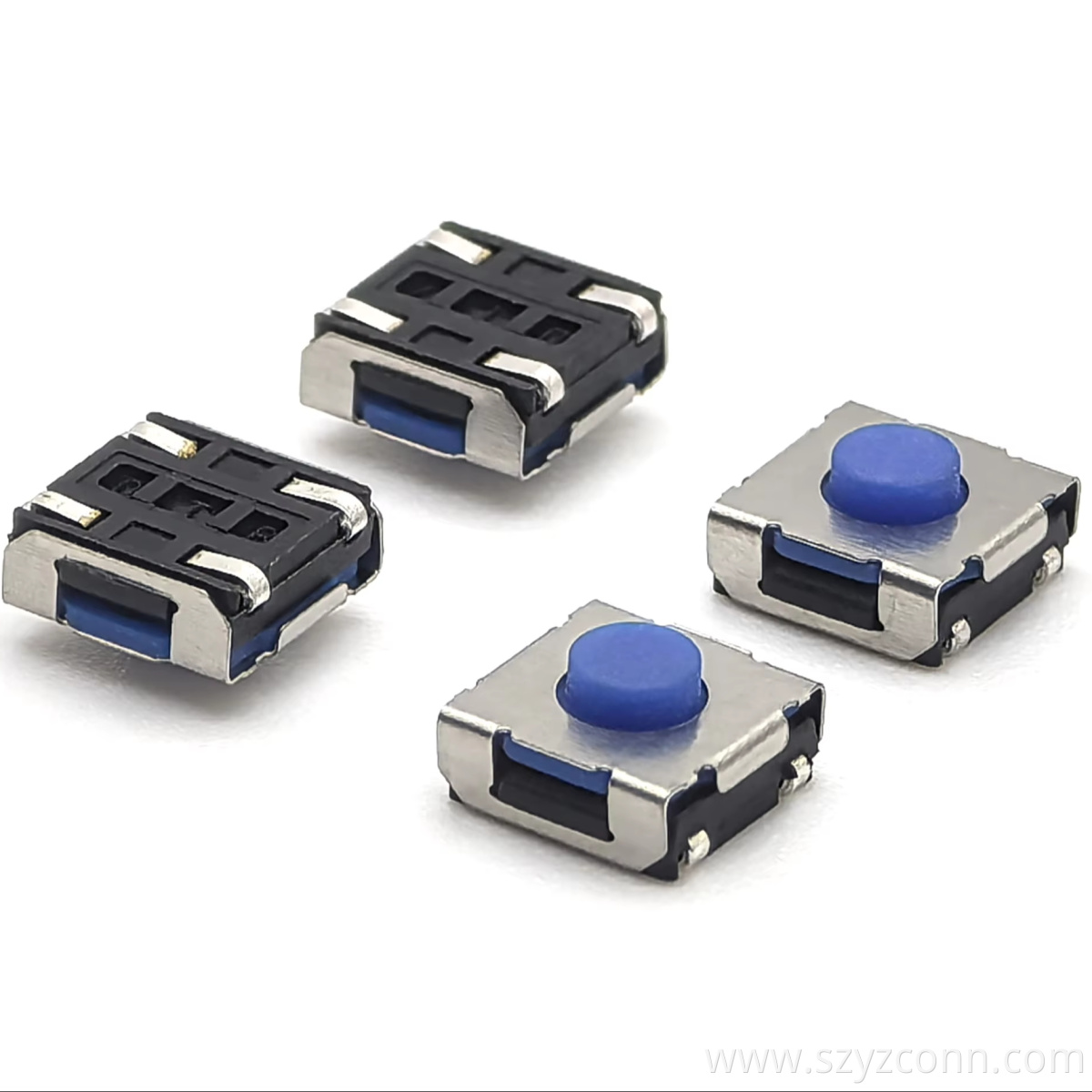 TACT SWITCH 6.2*6.2mm H3.5mm Silicone Blue Button 4P TACT SWITCH 6.2*6.2mm H3.5mm Silicone Blue Button 4P
